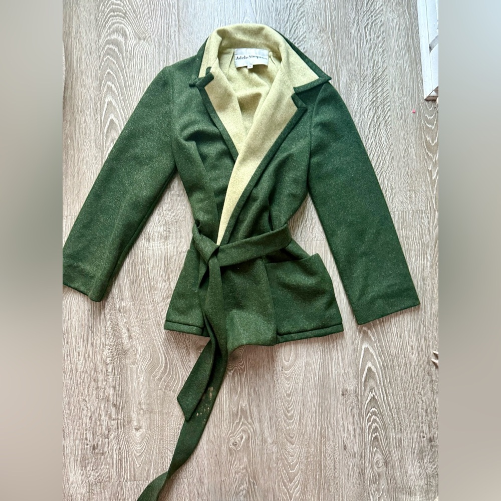 Adele Simpson Vintage 1970s Wool Wrap Coat